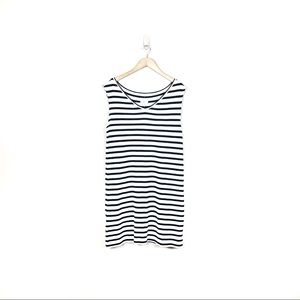 lou & grey • cream & black striped v-neck dress